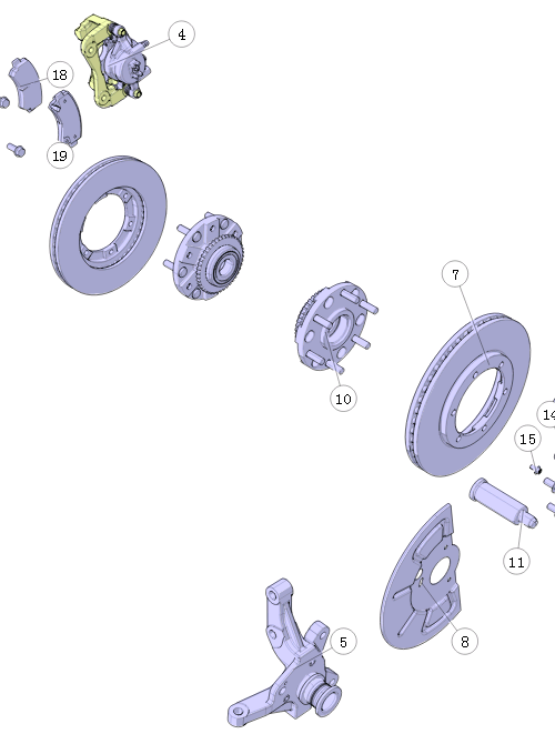Ступица передняя в сборе с подшипником CHANGAN Star truck