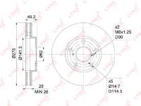 Диск тормозной передний TOYOTA Avensis Verso 2.0-2.4 01-09 Camry (V1-30) 2.2-3.0 91-06 Estima Previa 2.0-3.
