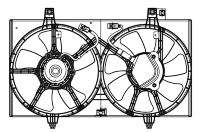Электровентиляторы охлаждения с кожухом (2 вент.) Nissan Almera Classic (05-) 1.6i (LFK 1410)