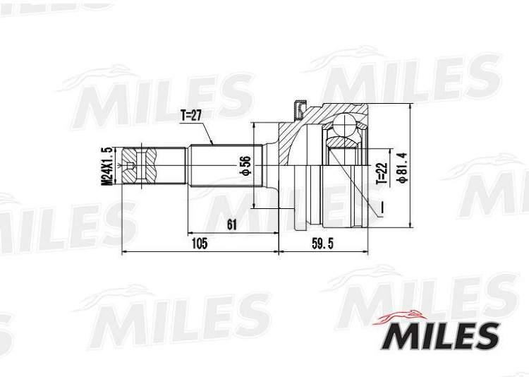 ШРУС NISSAN PRIMERA P10 1.6-2.0D 90-96 наружний Groove Type  InneR UK