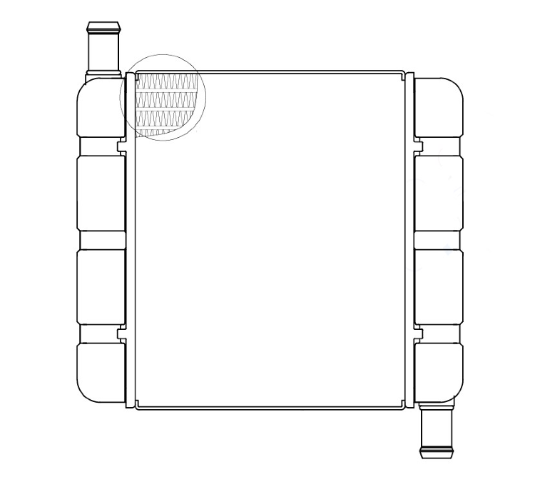 Радиатор отопителя для МТЗ-80 (трубки в разные стороны) (LRh 0680)