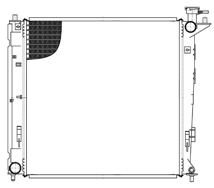 Радиатор Kia SPORTAGE III (10-) HYUNDAI iX35 (10-) D MT (тип Halla)