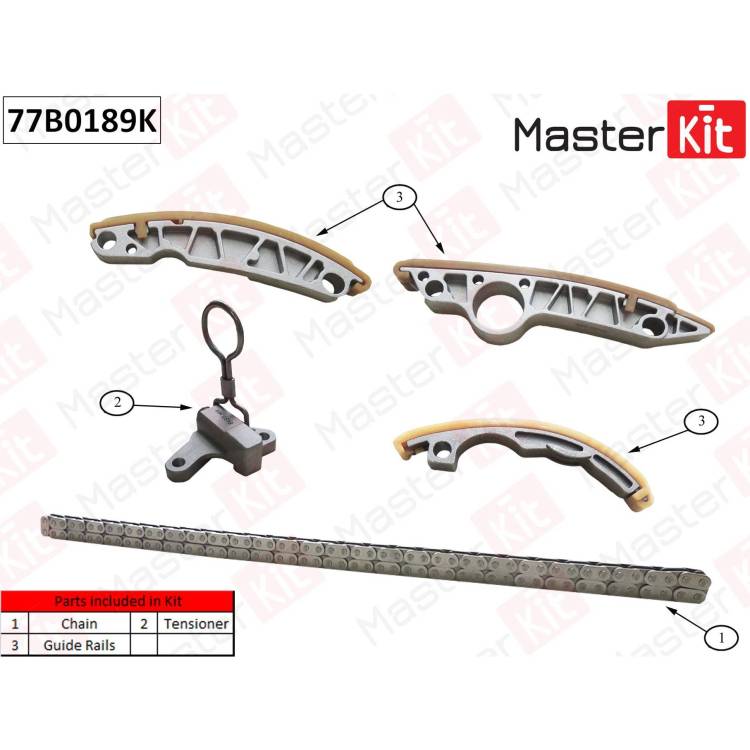 Комплект цепи ГРМ Audi A4/A6/A8 2005-2010 BBK,AUK