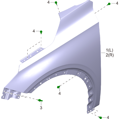 Левое переднее крыло GAC GS3
