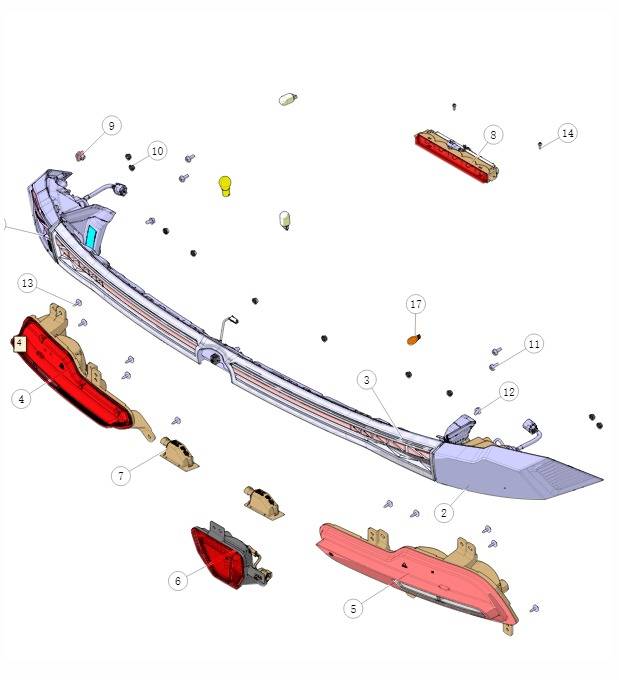 Фонарь задний центральный (=C281F280503-0600-AA,C281F280503-0600-AB,C281F280503-0600-AC) CHANGAN UNI-V