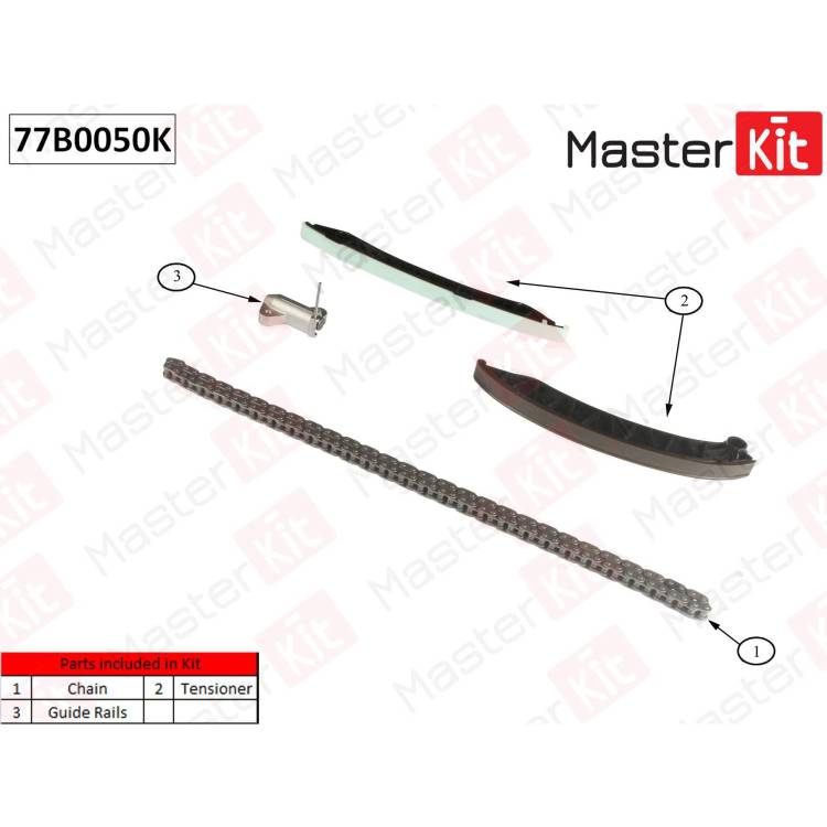 Комплект цепи ГРМ Renault Laguna 2.0dCi M9R 05- (без звездочек)